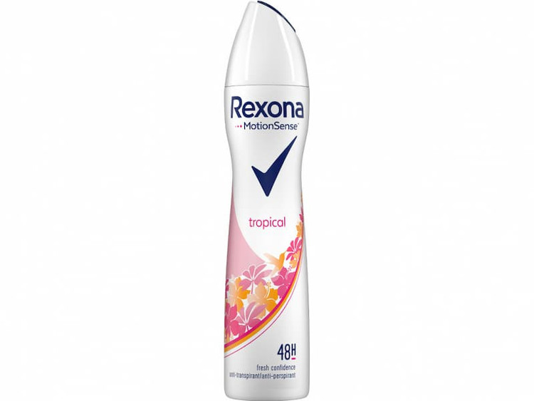 اسپری ضد تعریق بدن زنانه ۴۸ ساعته رکسونا مدل تروپیکال Rexona Tropical اصلی ایتالیا حجم ۲۰۰ میل