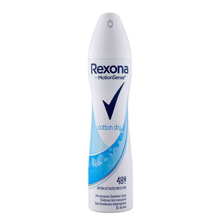 اسپری ضد تعریق زنانه ۴۸ ساعته مدل کوتون درای Rexona cotton dry اصلی ایتالیا حجم ۲۰۰ میلی لیتر