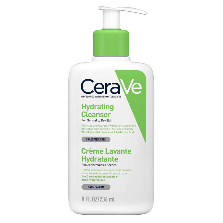 ژل شستشو و آبرسان مخصوص پوست نرمال و خشک، بدون عطر سراوی Cerave حجم 236 میل