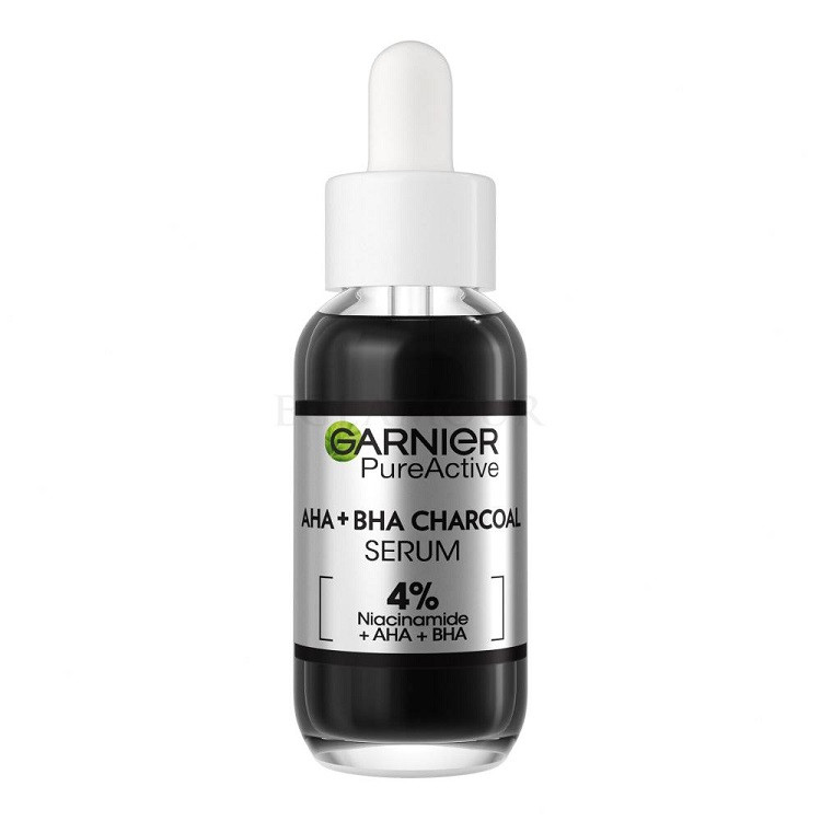 سرم لایه بردار ذغال ضدلک و ضد جوش AHA+BHA گارنیر فرانسوی مناسب پوستهای چرب و جوشدار حجم 30 میل | Garnier AHA+BHA Charcoal Anti-Blemish Serum