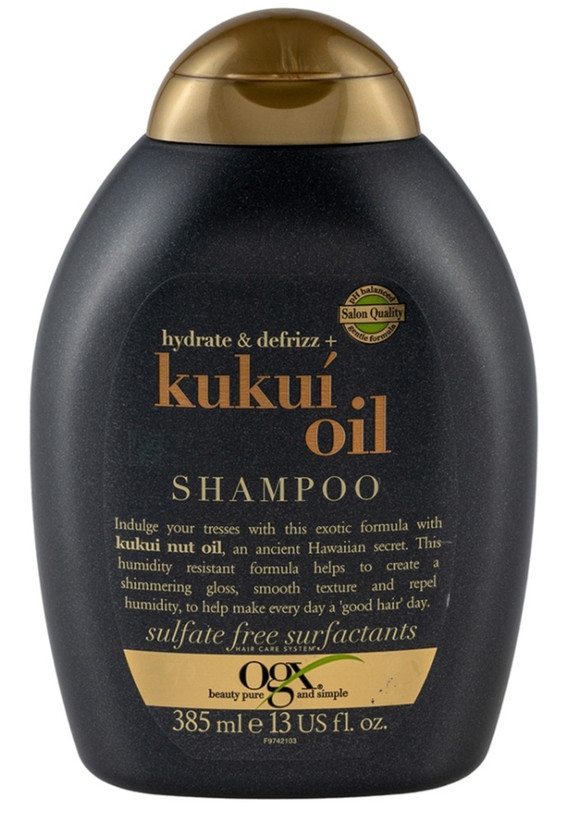 شامپو ضد ریزش،آبرسان و ضد وزی مو او جی ایکس مدل kukui oil حجم 385 میلی لیتر