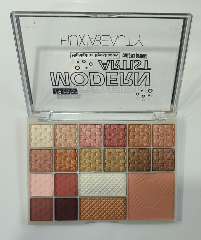 پالت آرایشی سایه چشم و هایلایتر ۱۹ رنگ HUXIABEAUTY مدل مدرن آرتیست Modern Artist