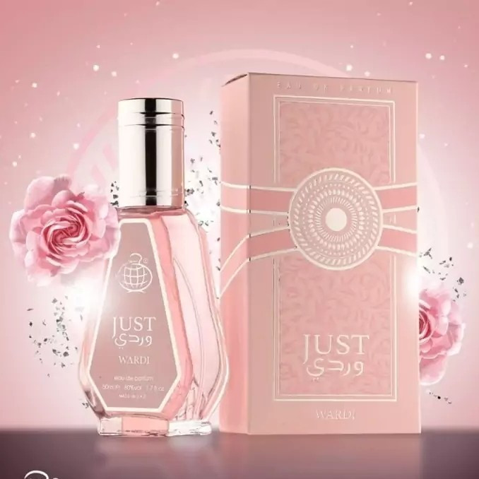 ادکلن زنانه جاست وردی رایحه یارا صورتی فرگرانس ورد حجم ۵۰ میل | Fragrance World Just Wardi 50 ml