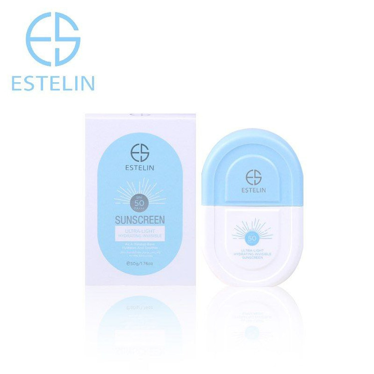 ضدآفتاب استلین ضدلک ، آبرسان ، بیرنگ و فوق سبک ++++SPF50 PA حجم 50 گرم |++++Estelin Ultra-Light Hydrating Invisible Sunscreen SPF50 PA