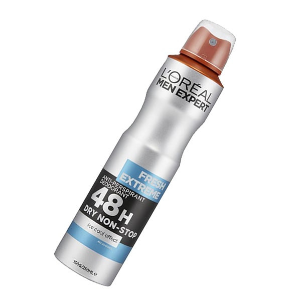 اسپری ضد تعریق ۴۸ ساعته لورآل LORÉAL مدل فِرِش اکستریم Fresh Extreme حجم 250ml