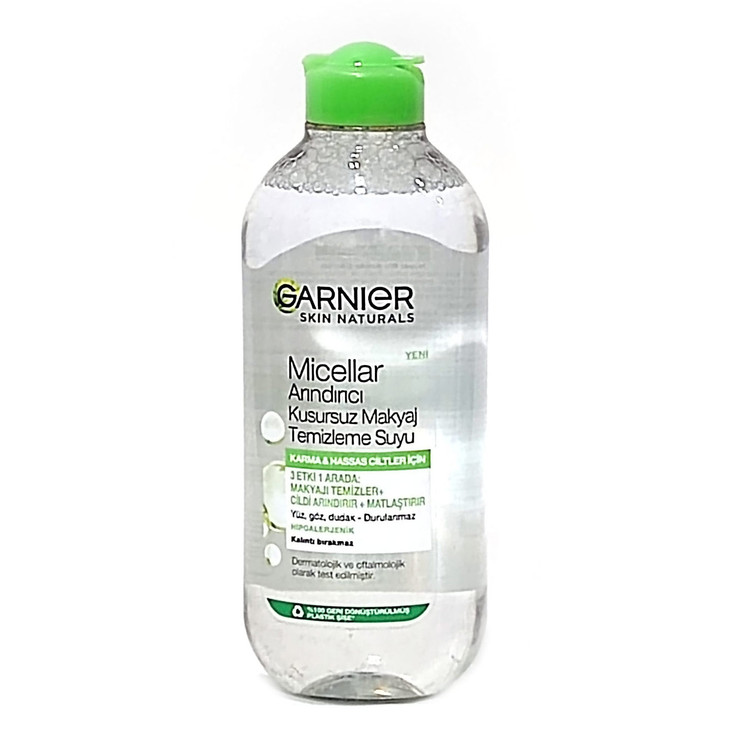 محلول پاک کننده آرایش صورت (میسلار واتر) گارنیر مدل Skin Active مناسب پوست چرب و مختلط حجم 400 میلی لیتر