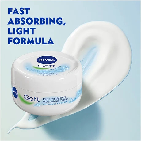 کرم کاسه ای مرطوب کننده و نرم کننده سافت نیوآ Nivea Soft حجم ۲۰۰ میل