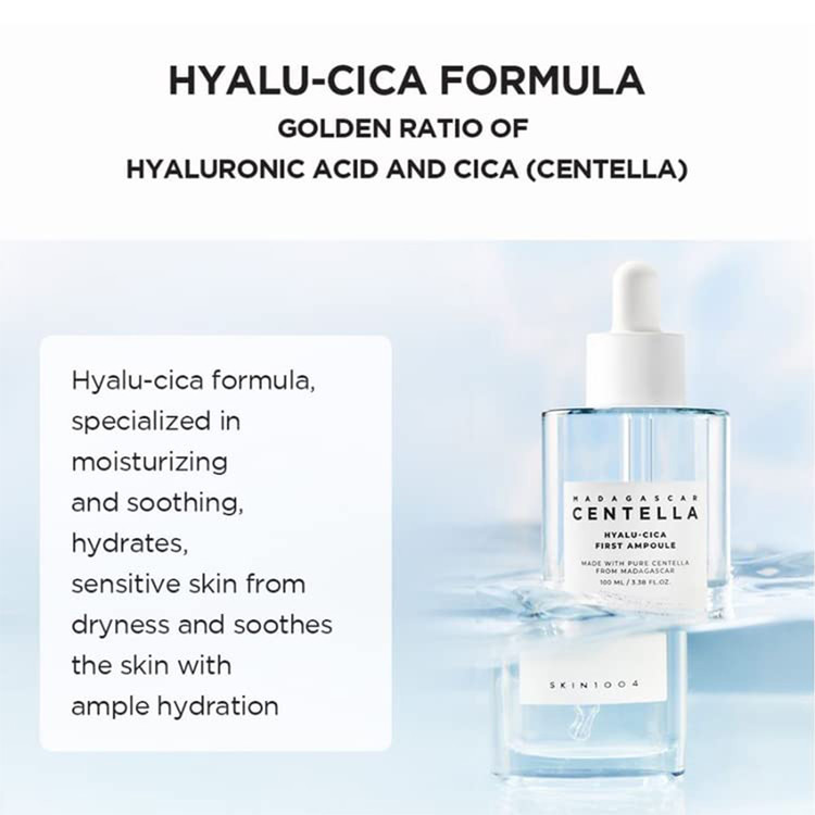 آمپول آبرسان هیالو سیکا فرست ماداگاسکار سنتلا Hyalu-Cica First Madagascar Centella برند Skin 1004 اسکین 1004 حجم 100 میل
