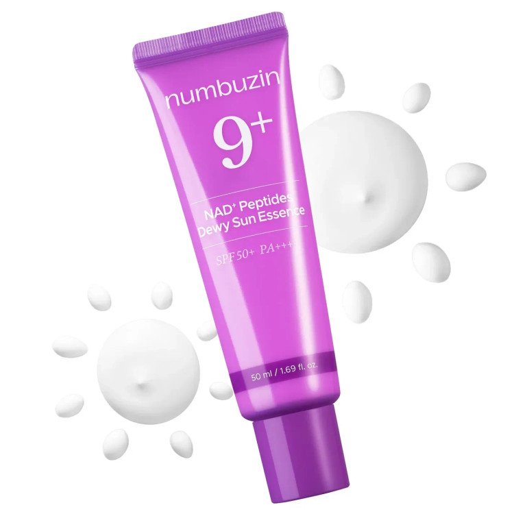 اسنس ضد آفتاب بی رنگ پپتاید جوانساز و ضد چروک و درخشان کننده ++++SPF50 PA نامبوزین numbuzin شماره 9 مناسب انواع پوست حجم ۵۰ میل