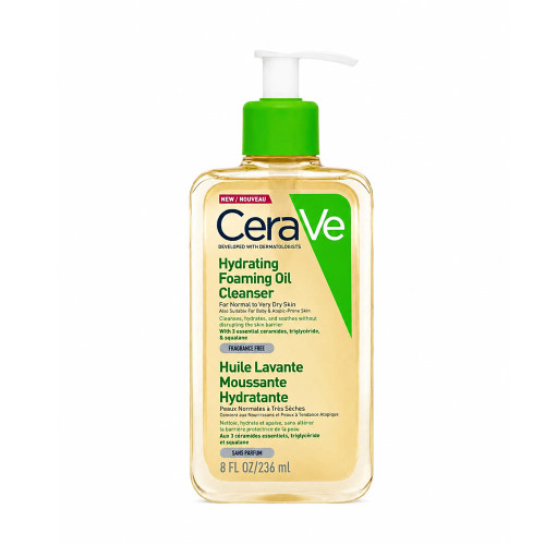 فوم شستشوی روغنی سراوی CERAVE اورجینال حجم ۲۳۶ میل | آبرسان، مناسب پوست بسیار خشک و حساس