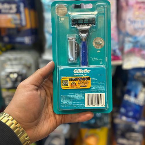 خود تراش سه تیغ دسته مچ تری سبز ژیلت Gillette Mach3 به همراه یک عدد تیغ یدک