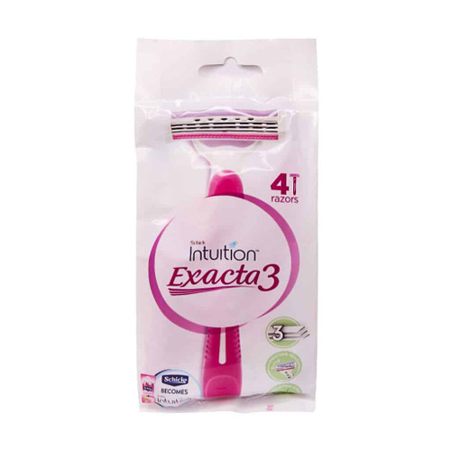 خودتراش زنانه سه تیغ شیک Schick مدل اکزکتا ۳ Exact بسته 4 عددی