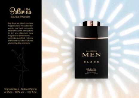 ادکلن مردانه مینیاتوری بولگاری من این بلک Bvlgari Men In Black برند بالرینا Ballerina حجم 25 میل