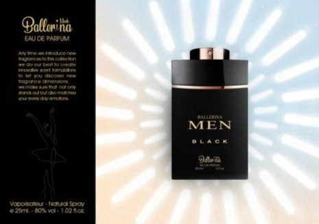 ادکلن مردانه مینیاتوری بولگاری من این بلک Bvlgari Men In Black برند بالرینا Ballerina حجم 25 میل