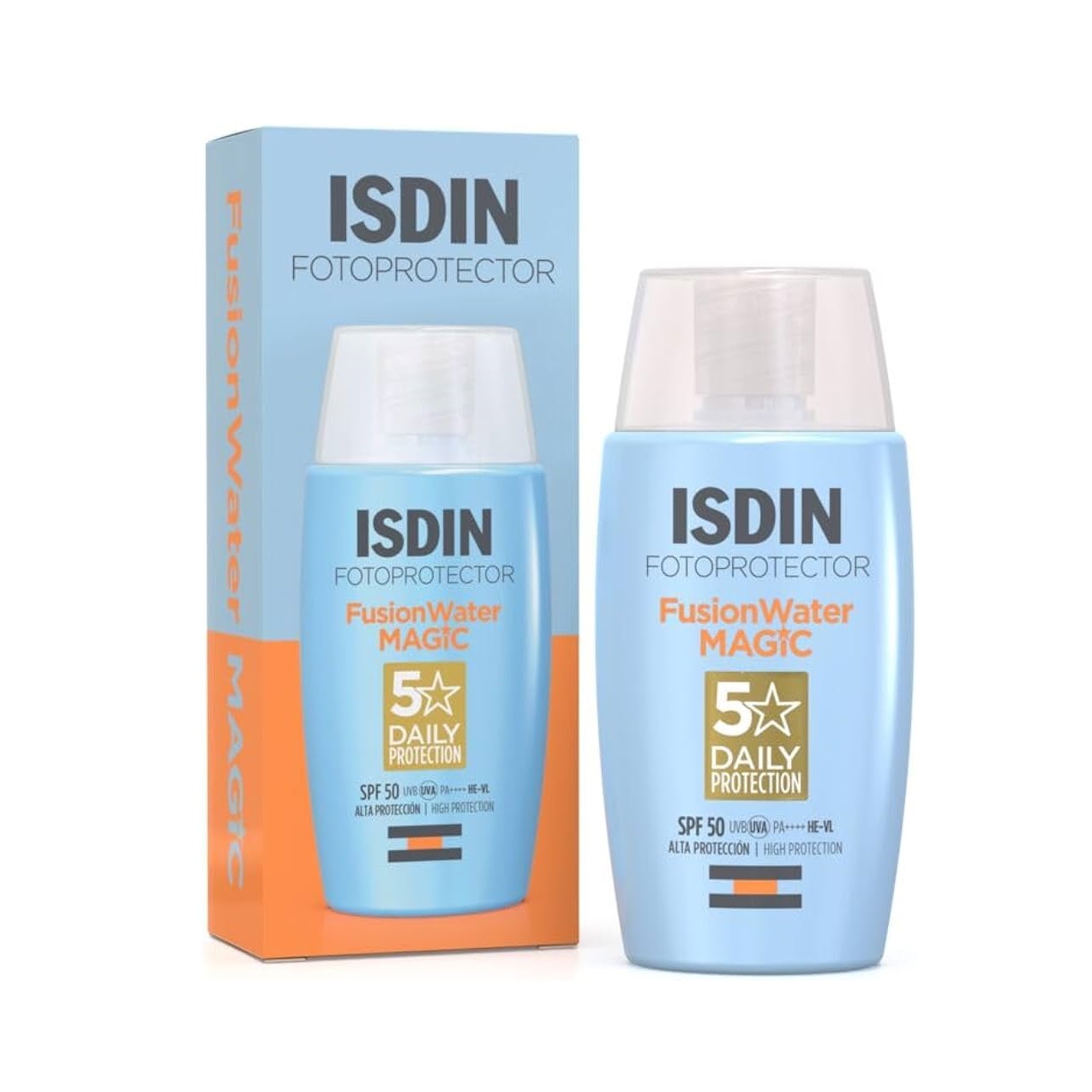 ضدآفتاب بی رنگ فیوژن واتر مجیک ایزدین با SPF50 مناسب انواع پوست و حجم 50 میل | Isdin Fusion Water MAGIC SPF 50