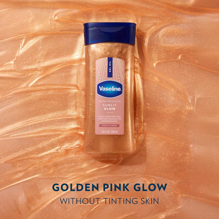 روغن ژل بدن شاین دار (شیمر) وازلین اورجینال مدل SUNLIT GLOW حجم 200 میلی لیتر