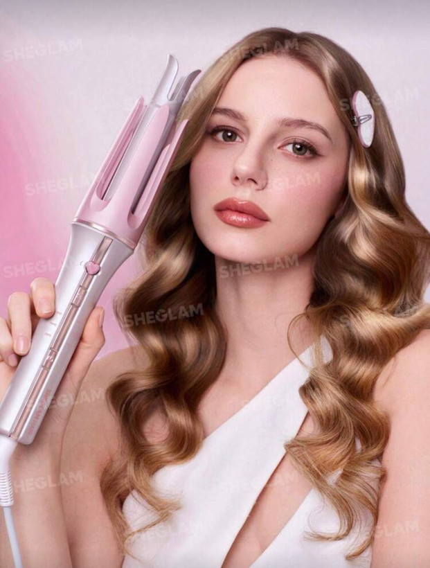 دستگاه فرکننده مو رنگ صورتی کرلی شیگلم Sheglam اورجینال سایز 25 میلی متر