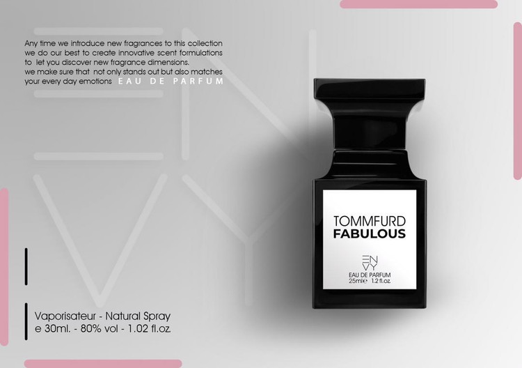 ادوپرفیوم مردانه ان وی ENVY مدل فابولوس FABULOS رایحه تام فورد فاکینگ فابیولس حجم 25 میل