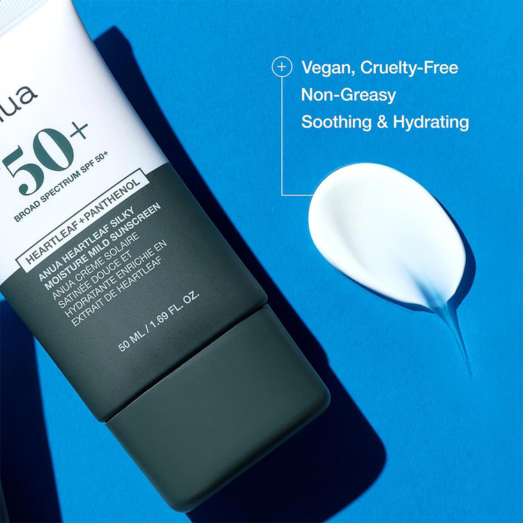 کرم ضد آفتاب مرطوب کننده و تسکین دهنده ++++SPF50 PA آنوا Anua حجم ۵۰ میل
