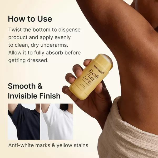 دئودورانت مدیکوب Fresh That Lasts روشن کننده و از بین برنده تیرگی زیر بغل با رایحه وانیلا و پسته وزن ۸۳ گرم
