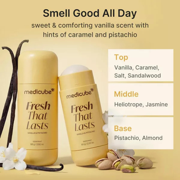 دئودورانت مدیکوب Fresh That Lasts روشن کننده و از بین برنده تیرگی زیر بغل با رایحه وانیلا و پسته وزن ۸۳ گرم