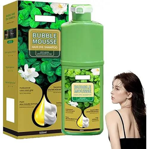 شامپو رنگ مو مشکی بابل موس BUBBLE MOUSSE اورجینال مدل برایت فیس Bright Face حجم ۵۰۰ میل