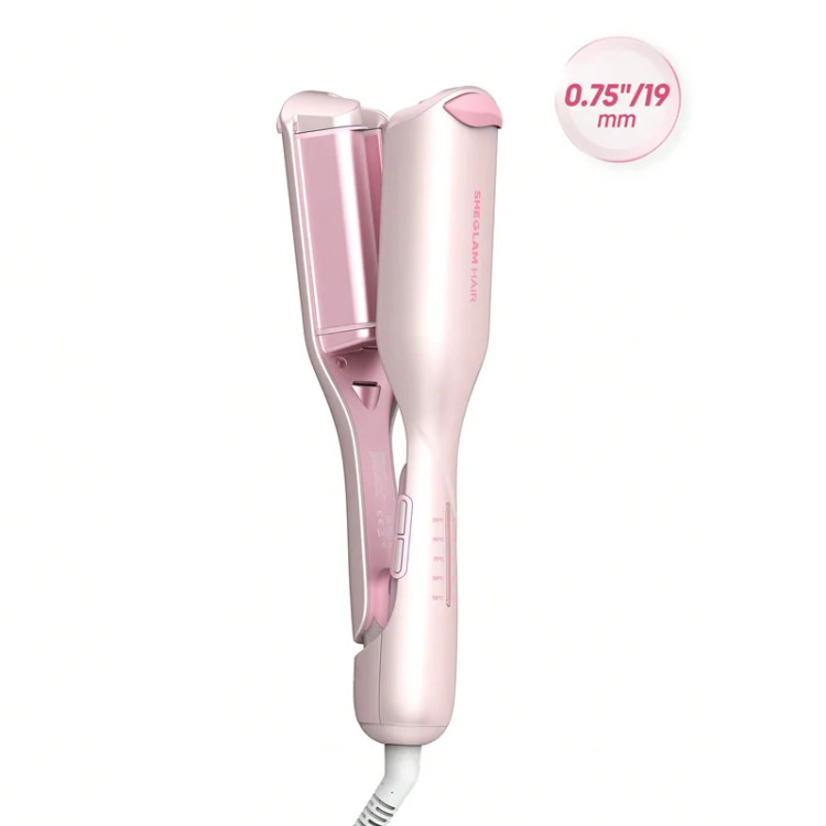 دستگاه فر موج ساحلی شیگلم SHEGLAM BEACH BABE سایز 19 میل رنگ صورتی BABY PINK
