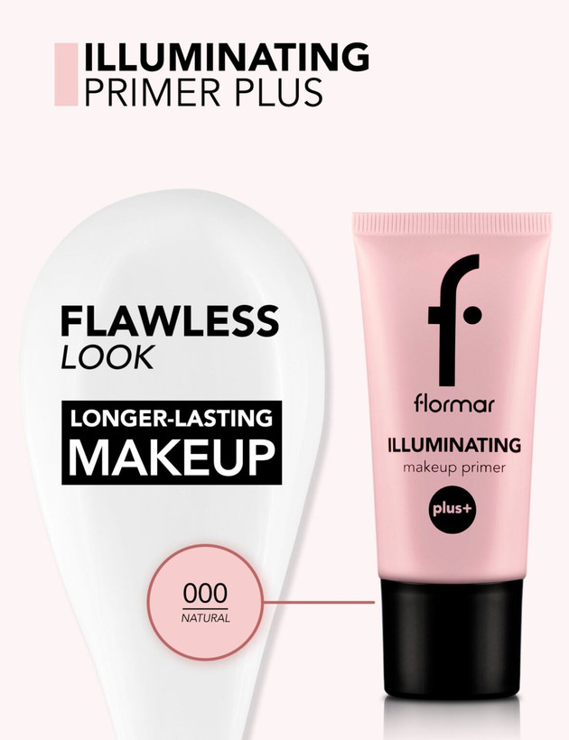 پرایمر صورتی تیوپی درخشان کننده فلورمار Flormar مدل Illuminating حجم 35 میل